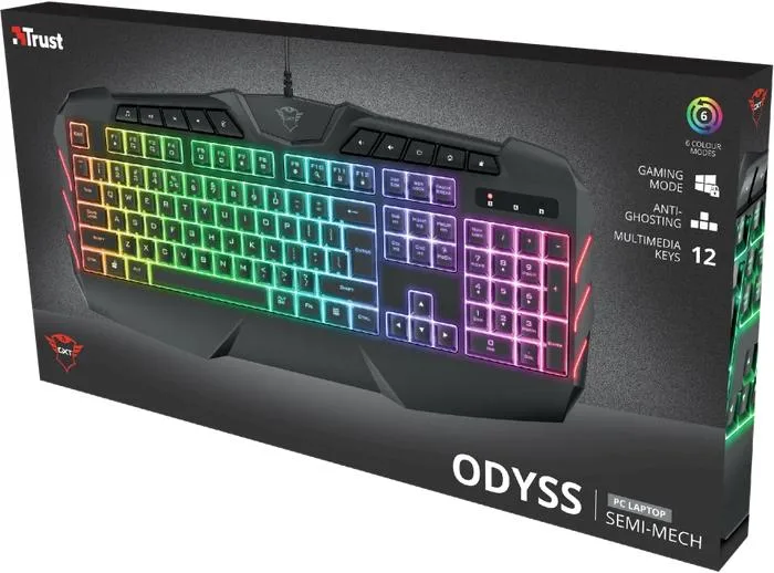 TECLADO GAMING TRUST GXT 881 ODYSS SEMI-MECÁNICO, foto 1 de 4