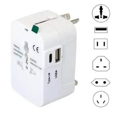 Adaptador universal 220V + USB + Type-C