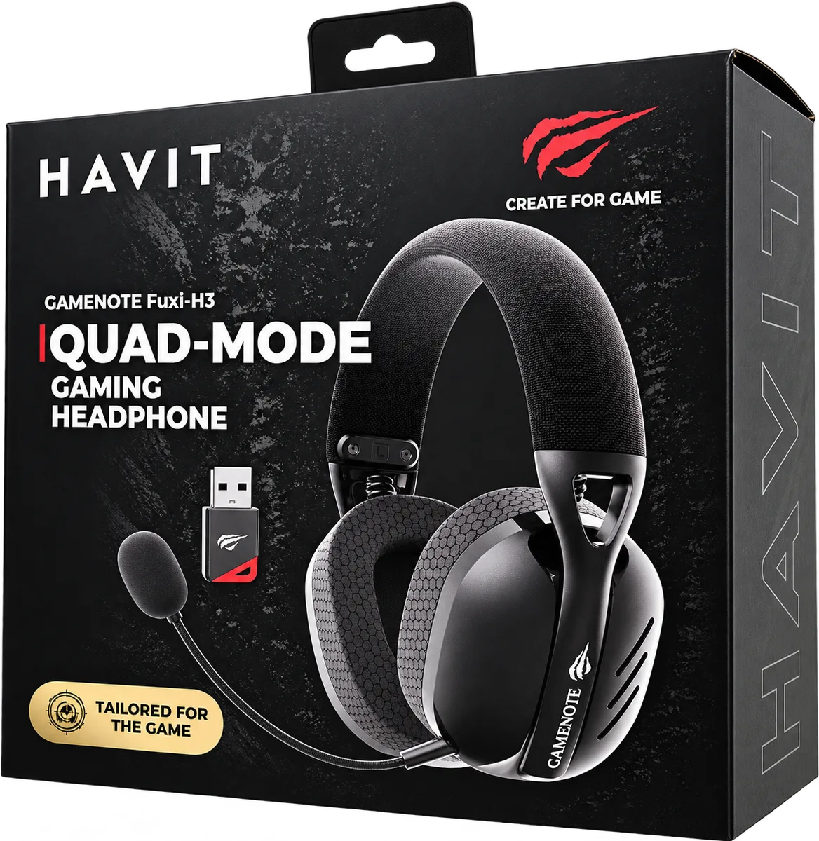 HEADSET GAMER 7.1 HAVIT FUXI-H3 QUAD MODE NEGRO, foto 1 de 4