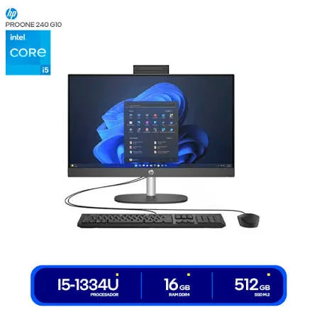 All in One HP ProOne 240 i5-1334U, 16GB RAM, SSD 512GB, 23.8 pulgadas, FreeDOS, foto 1 de 5