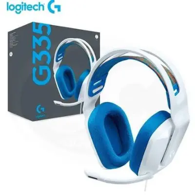 Audífono Logitech G335 con micrófono, blanco