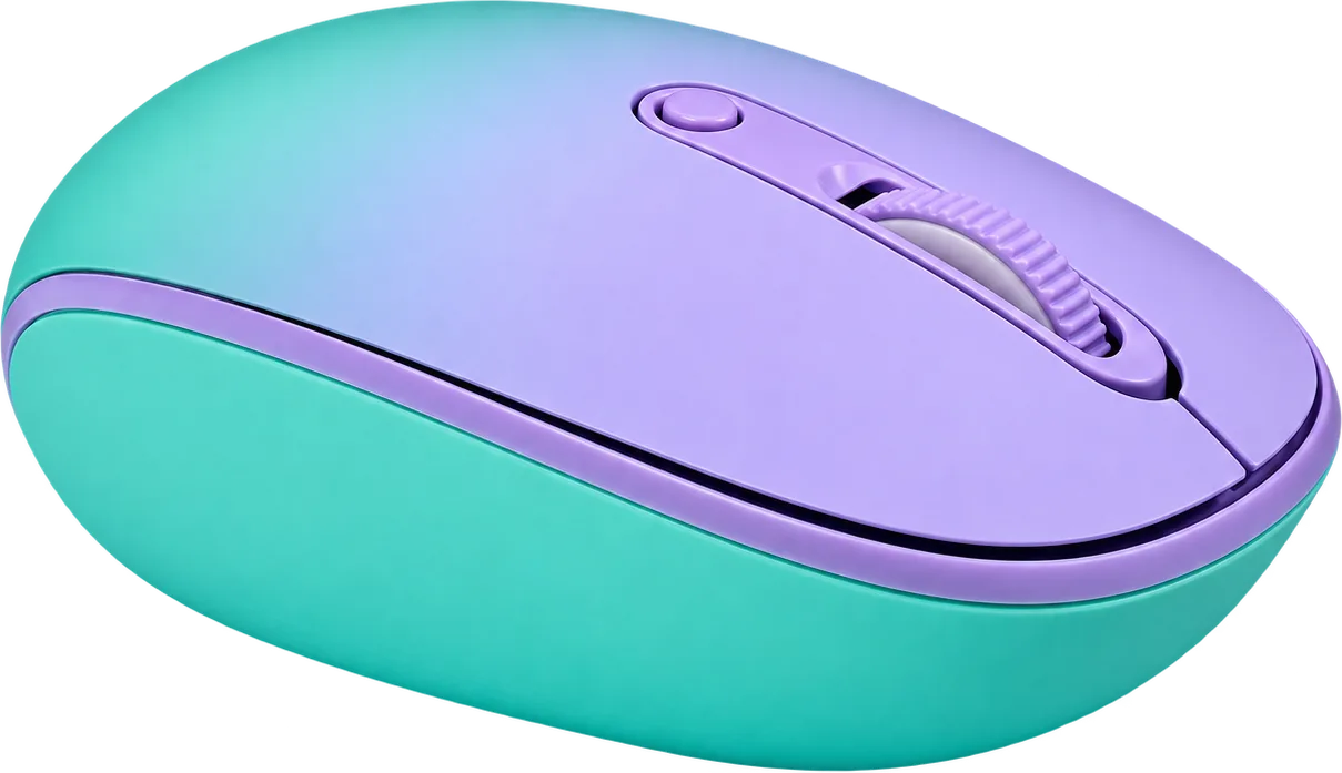 MOUSE ÓPTICO INALÁMBRICO TEROS TE-1224S 1000DPI VERDE/LILA, foto 1 de 4