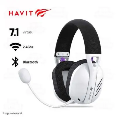 Audífonos gamer Havit Fuxi-H3 7.1 Quad Mode, blanco/negro