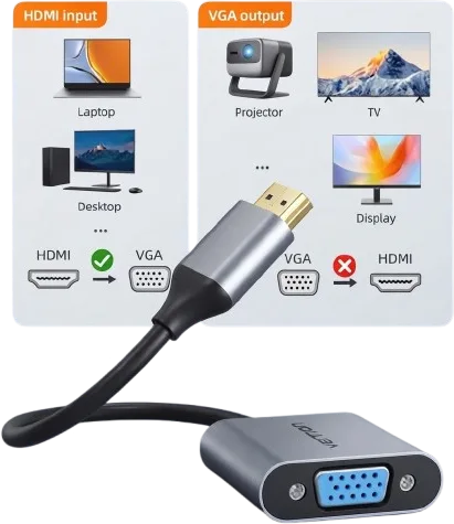 Adaptador DisplayPort a VGA gris, foto 1 de 4