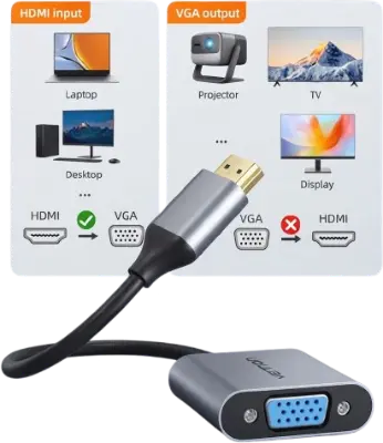 Adaptador DisplayPort a VGA gris
