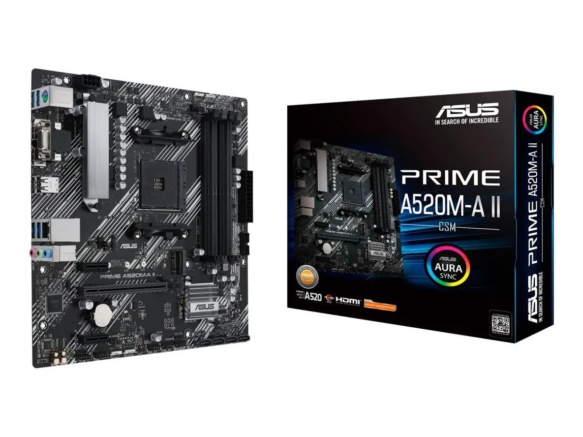 PLACA ASUS PRIME A520M-A II CSM AMD A520 DDR4, foto 1 de 5