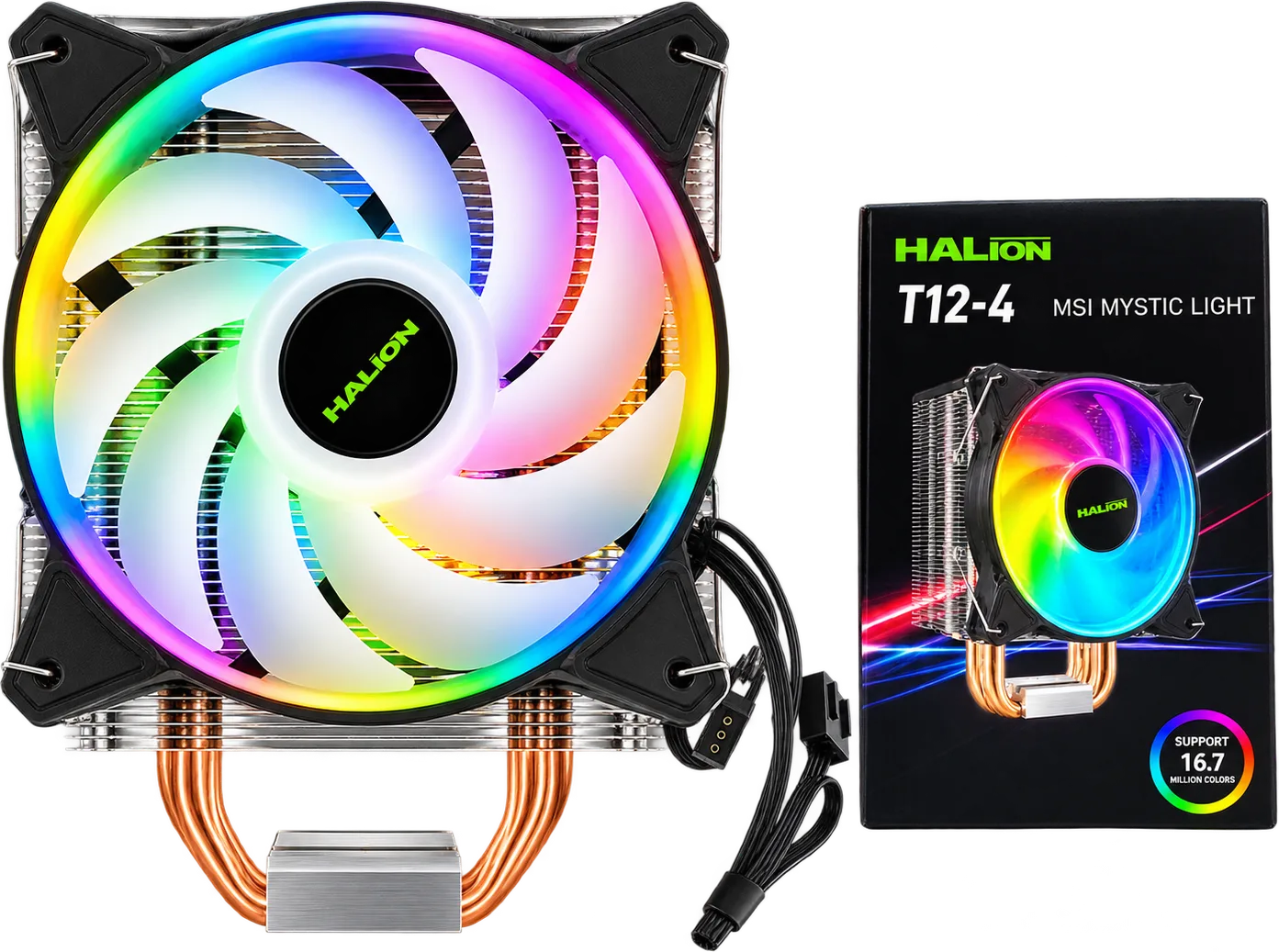 COOLER PARA CPU HALION T12-4 800RPM RGB, foto 1 de 5