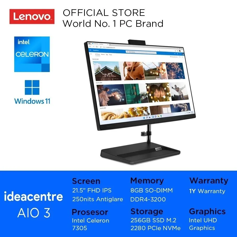 ALL IN ONE LENOVO CELERON / 8GB RAM - 256GB SSD (IMP), foto 1 de 4