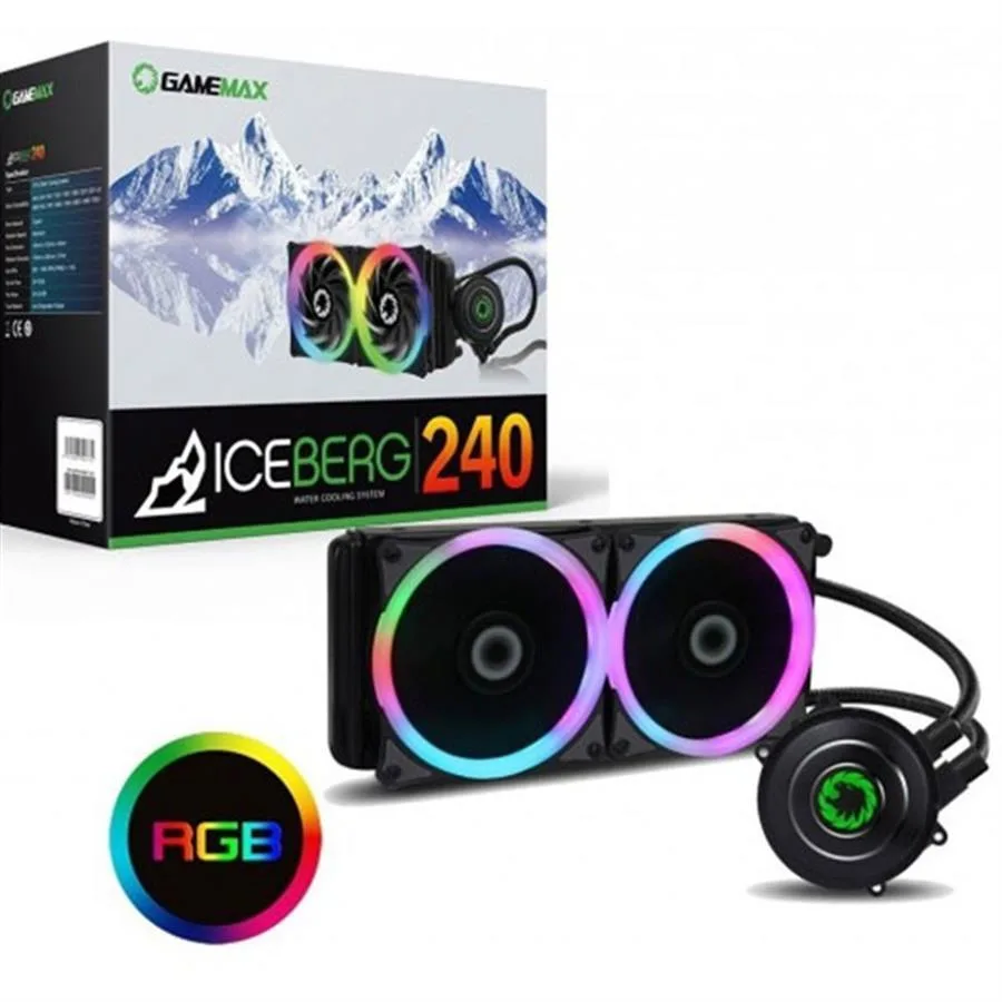 SISTEMA DE ENFRIAMIENTO LÍQUIDO GAMEMAX ICEBERG 240 RAINBOW, foto 1 de 4