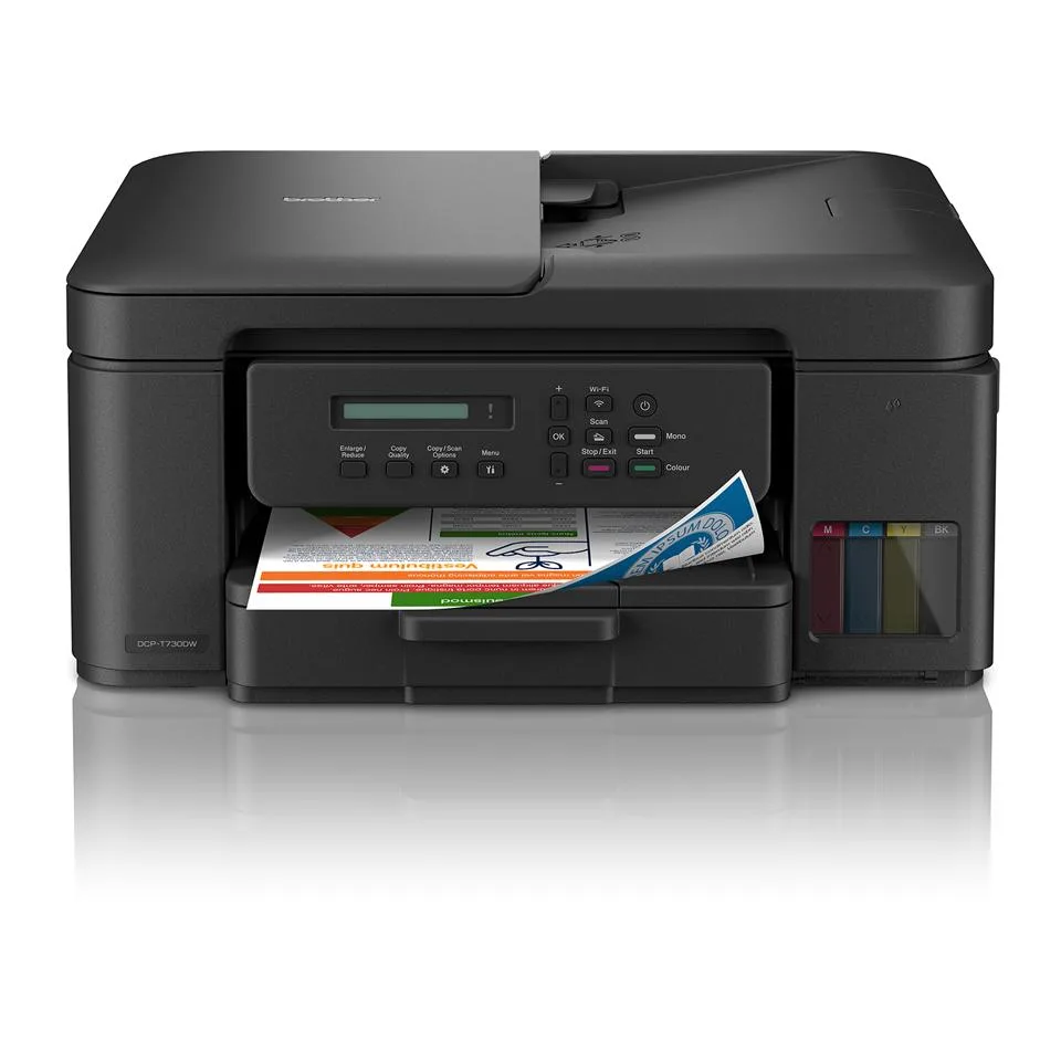 IMPRESORA BROTHER DCP-T730DW: MULTIFUNCIONAL DE TANQUE CONTINUO CON IMPRESION DOBLE CARA AUTOMATICA Y WI-FI., foto 1 de 4