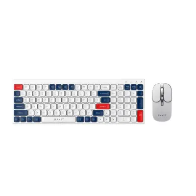 KIT OFFICE INALAMBRICO HAVIT KB830W-SP BLANCO-ROJO-AZUL