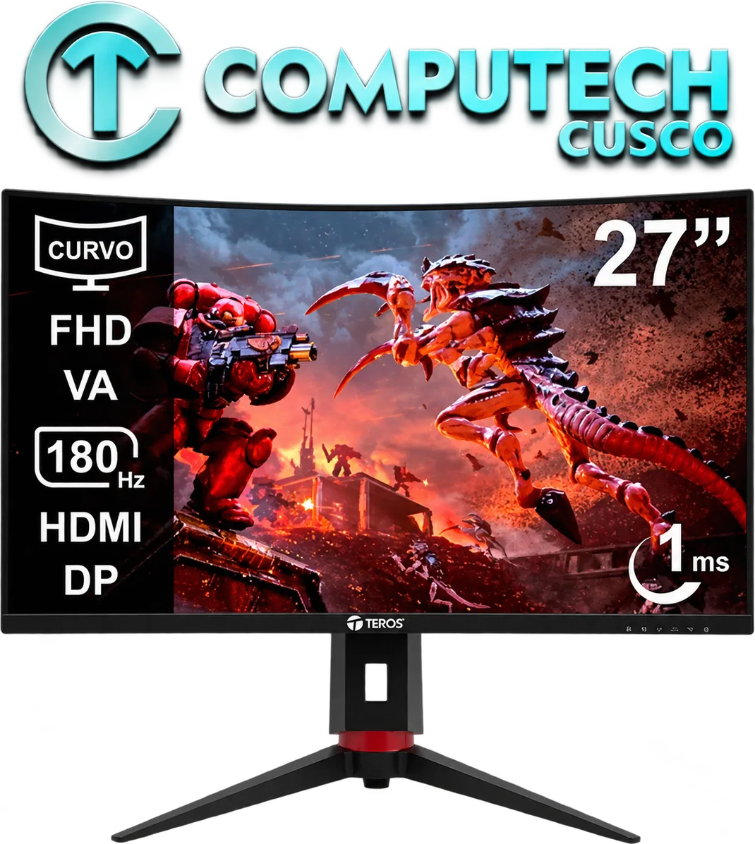 MONITOR TEROS 27" FHD 180HZ CURVO TE-2766G, foto 1 de 4
