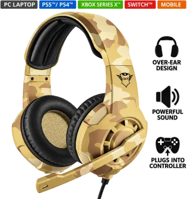 AURICULAR GAMER TRUST GXT310D RADIUS CON MICRÓFONO, ESTÉREO, BEIGE
