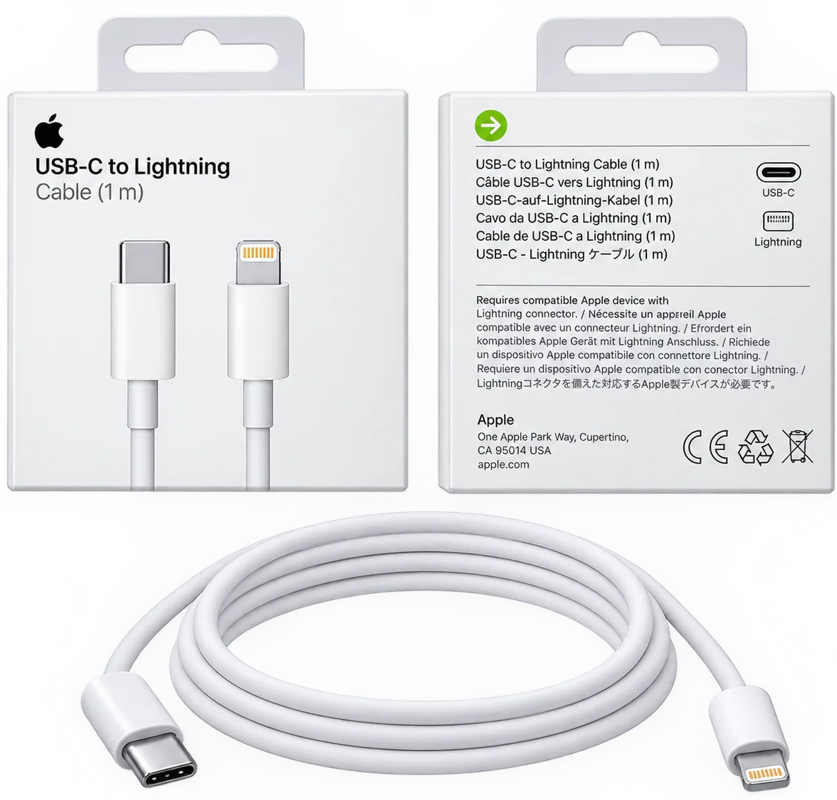 CABLE DE CARGA RÁPIDA ARGOMTECH 1.8M/6FT, BLANCO, ARG CB-0024WT, foto 1 de 5