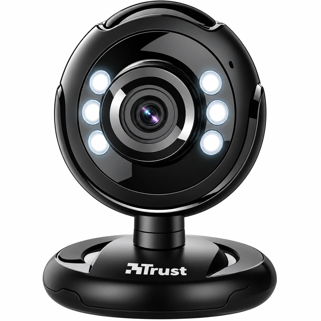 CAMARA WEB TRUST, SPOTLIGHT PRO, C/MICROFONO Y LUCES LED, NEGRO 16428, foto 1 de 4