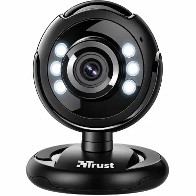 CAMARA WEB TRUST, SPOTLIGHT PRO, C/MICROFONO Y LUCES LED, NEGRO 16428