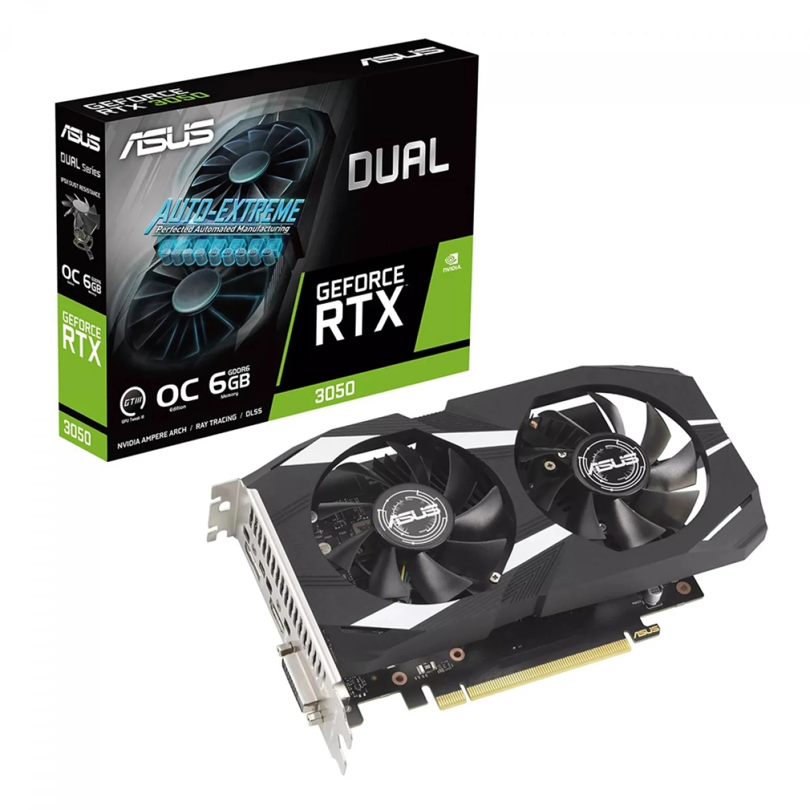 T. VIDEO 6GB GDDR6 GEFORCE DUAL-RTX3050-O6G ASUS, foto 1 de 5