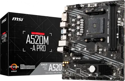 Placa madre MSI A520M-A PRO con socket AM4, DDR4, SATA 6Gb/s y M.2