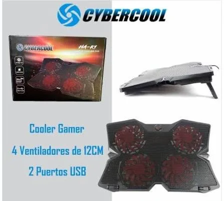 Cooler para laptop Cybercool HA-K1 con 4 ventiladores de 12 cm, foto 1 de 5