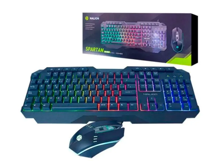 KIT TECLADO + MOUSE GAMER HALION SPARTAN HA-808C LED, foto 1 de 4