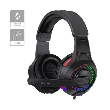 Auricular gamer alámbrico EKHG 1005U, sonido 5.1 USB, iluminación rainbow, foto 1 de 5