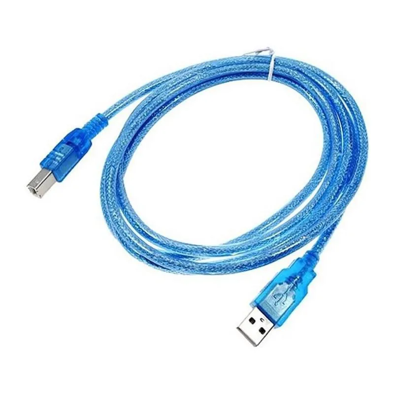 CABLE USB 2.0 IMPRESORA TRANSPARENTE AZUL A/B 1.5M, foto 1 de 5