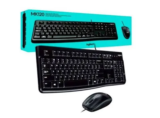 TECLADO + MOUSE LOGITECH MK120, DISTRIBUCIÓN SP, NEGRO, foto 1 de 5