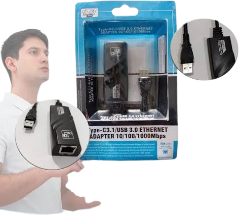 Adaptador RJ45 USB 3.0 Ethernet 10/100 Mbps, foto 1 de 5