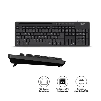 MAGNUS+ BLACK MIC K734 TECLADO MULTIMEDIA USB MICRONICS