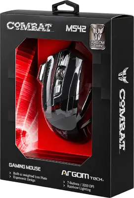 MOUSE GAMING ARGOMTECH COMBAT MS42, 3200 DPI, USB, ARG-MS-2042BK