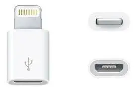 Adaptador micro USB V8 hembra a Lightning macho