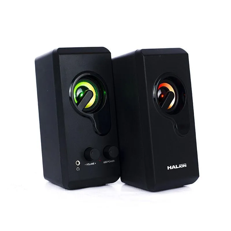 PARLANTE GAMER USB HALION HA-S340 ILUMINACION RGB NEGRO, foto 1 de 4