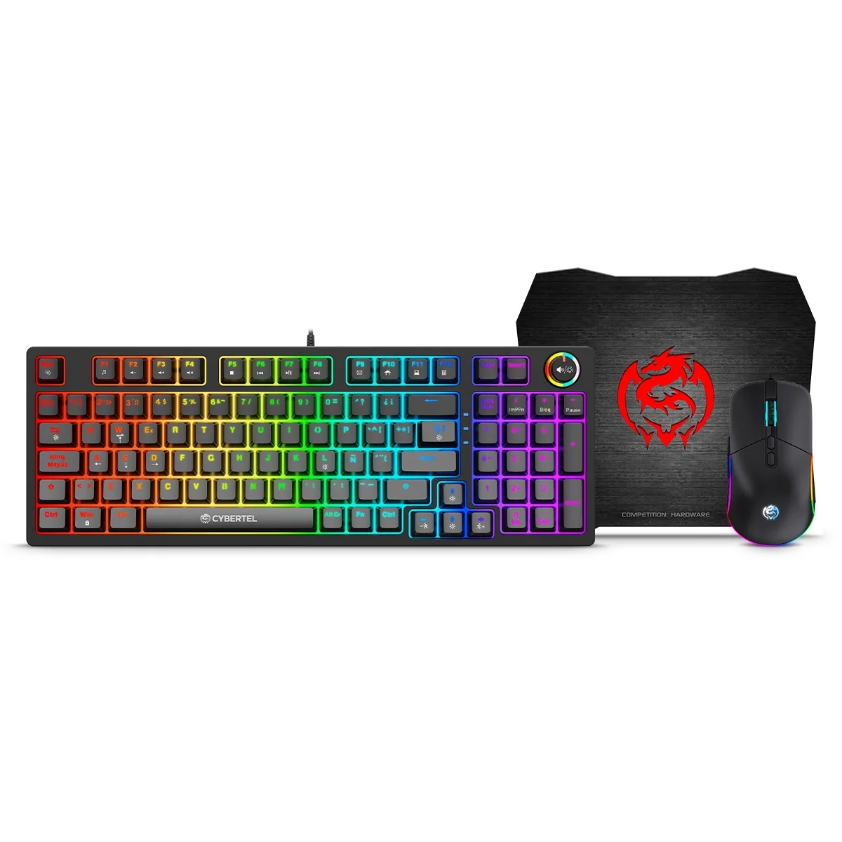 Kit Gamer CyberTel Striker Black CBX GT1802R Mecánico RGB, foto 1 de 4