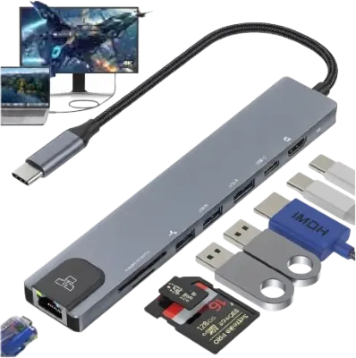 Adaptador Tipo-C a USB hub mod. C810 PCtronic