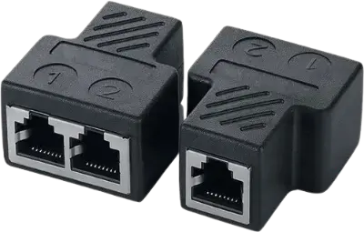 Adaptador acople RJ-45 x2