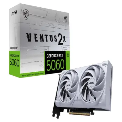 TARJETA DE VIDEO MSI VENTUS 2X / RTX 5060 / 8GB GDDR7 / 128BIT / DP X3 / HDMI X1 / WHITE