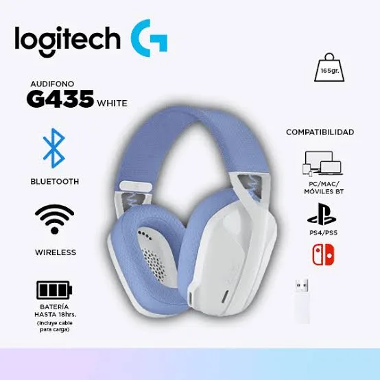 AURICULARES GAMER LOGITECH G435 AZUL, BLUETOOTH, foto 1 de 6