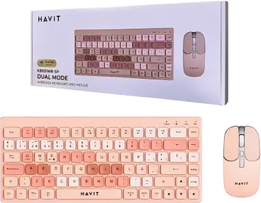 KIT OFFICE INALAMBRICO HAVIT KB831WB-SP ROSA 85 KEYS