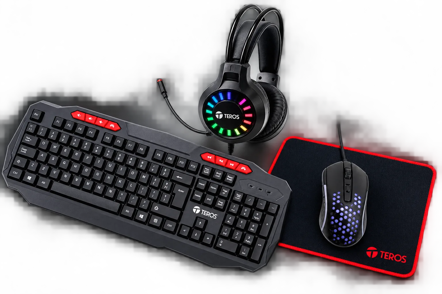 TEROS TE-5014S 4 EN 1 TECLADO+ MOUSE+MSPAD+HD, foto 1 de 4