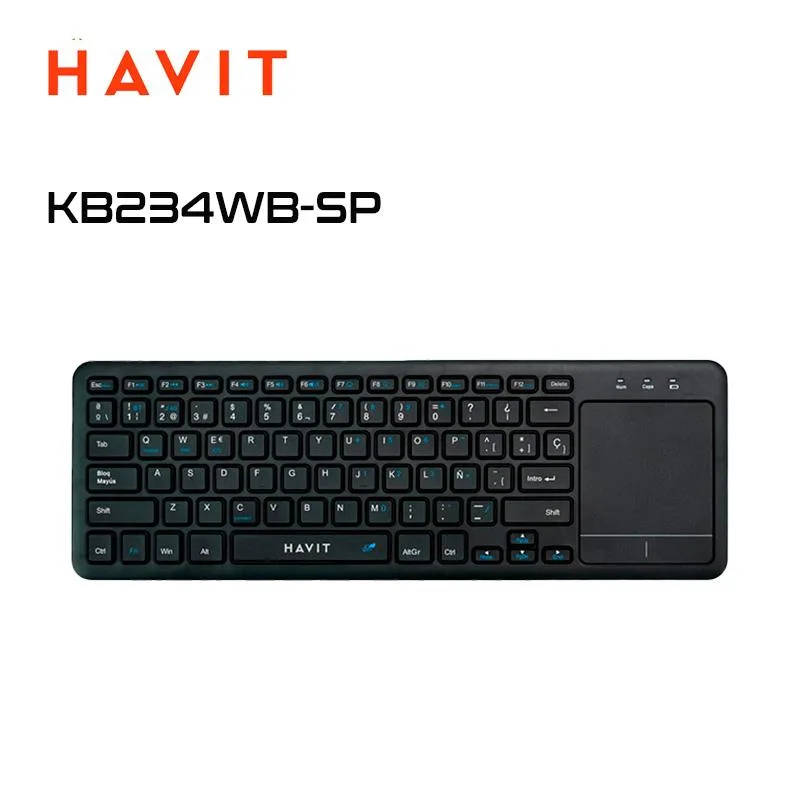 TECLADO HAVIT KB234WB-SP INALÁMBRICO TOUCHPAD, foto 1 de 4