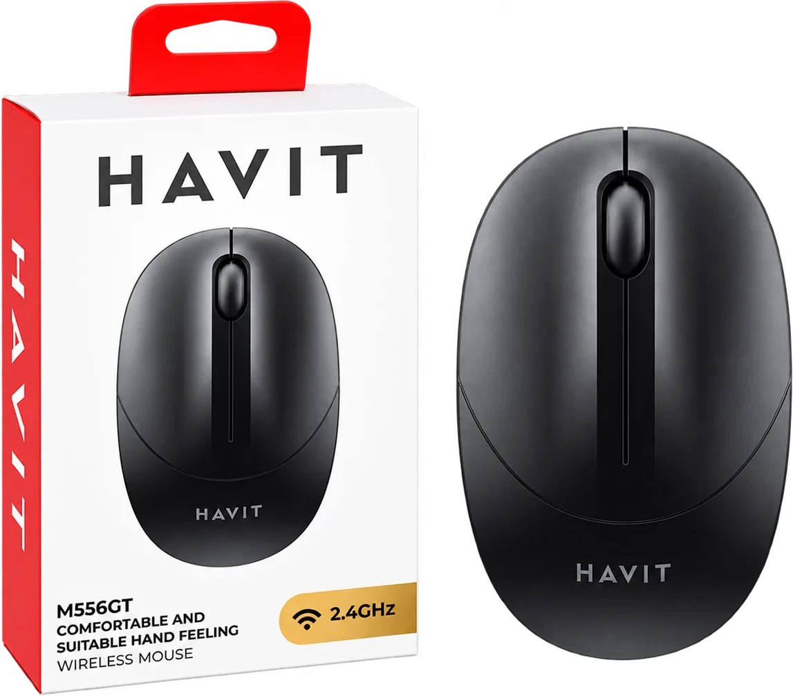 MOUSE OFFICE INALAMBRICO 2.4G HAVIT MS54GT NEGRO, foto 1 de 4