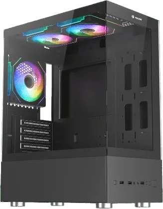 CASE ATX GAMER HALION FISH TANK BUFFALO CR41 NEGRO 500W 3xARGB, foto 1 de 5