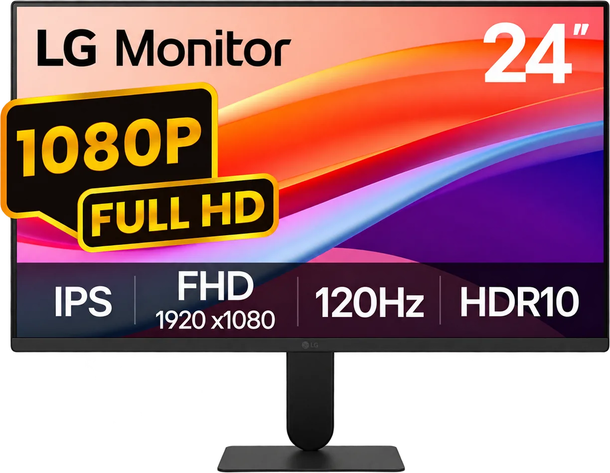 MONITOR LG 24 IPS, FHD, 120 HZ/LG 24U411A-B GAMER OFICINA NEGRO, foto 1 de 4