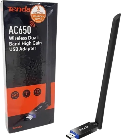 ADAPTADOR WI-FI USB TENDA U10 AC650 DUAL BAND CON ANTENA DE 6 DBI, foto 1 de 5