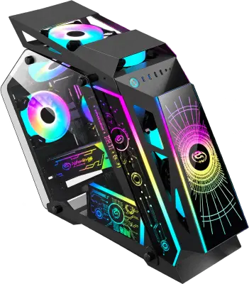 Case Cybertel Transformer Black CBX8118 con 6 ventiladores ARGB