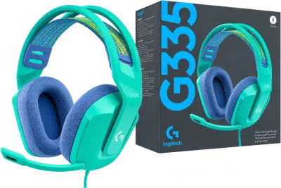 Audífono Logitech G335 con micrófono, color menta
