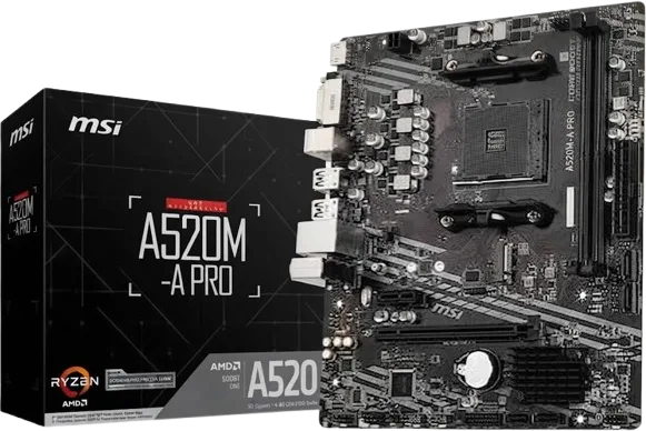 Placa madre MSI A520M-A PRO con socket AM4, DDR4, SATA 6Gb/s y M.2, foto 1 de 5