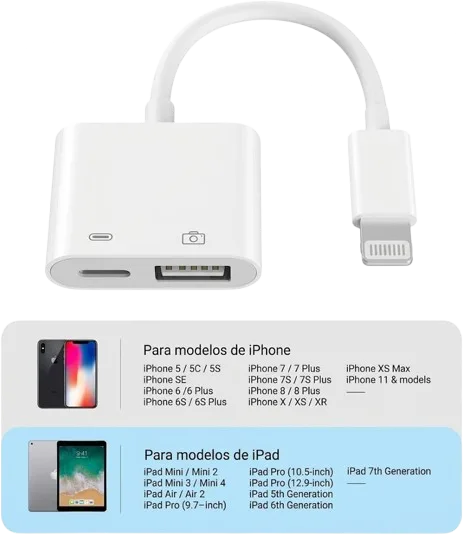 Adaptador OTG para iPad y iPhone a USB hembra, foto 1 de 5