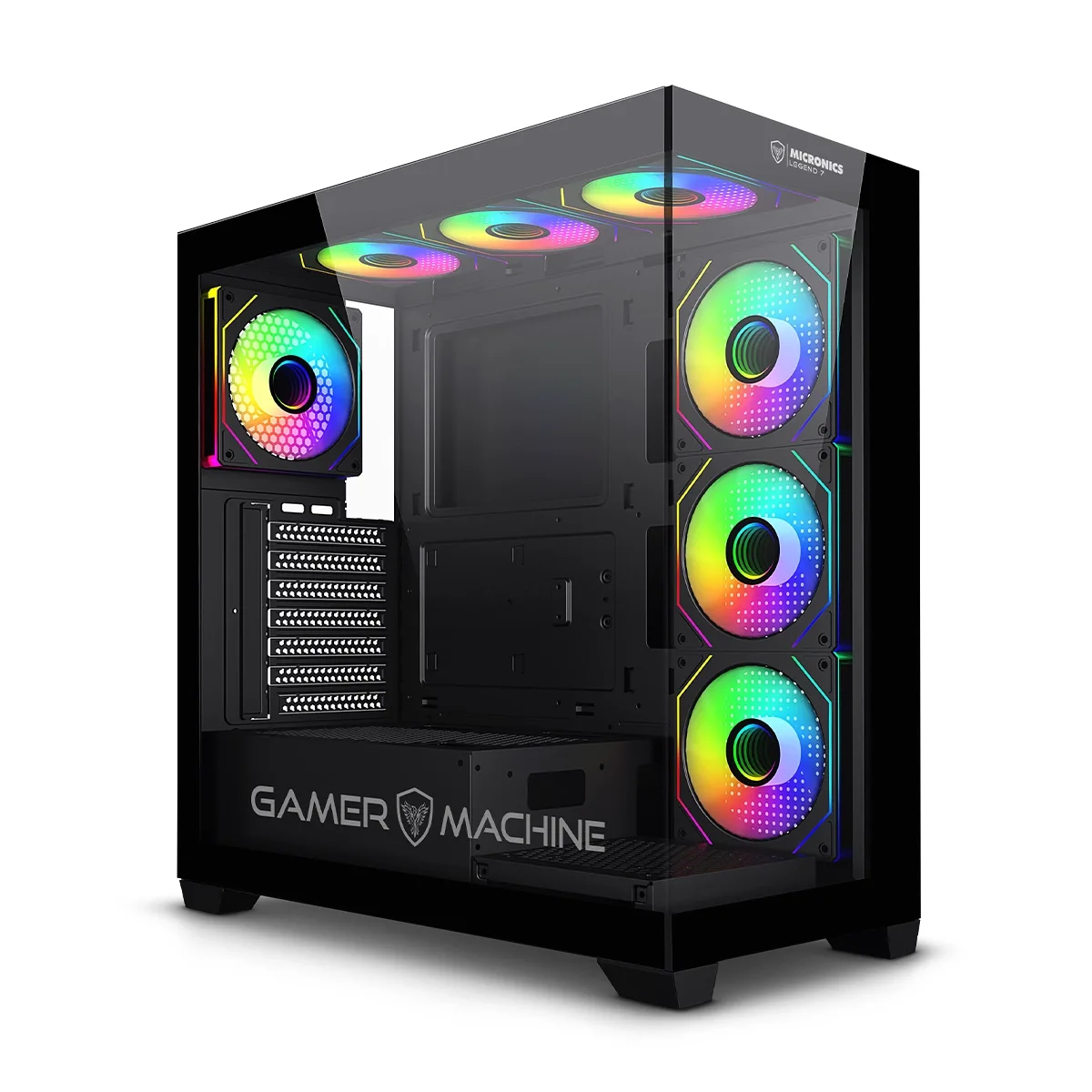 LEGEND 7 BLACK MIC GC806 GABINETE 7FAN ARGB (D:43.4CM W:21.8CM H:45.4CM) MICRONICS/CASE