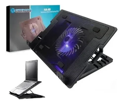 CYBERCOOL HA-69 LED BLUE METAL USB COOLER PARA LAPTOP, foto 1 de 5